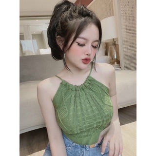 Áo len yếm thừng hở lưng dây rút , bảng màu siêu xinh kèm ảnh thật nhé các nàng