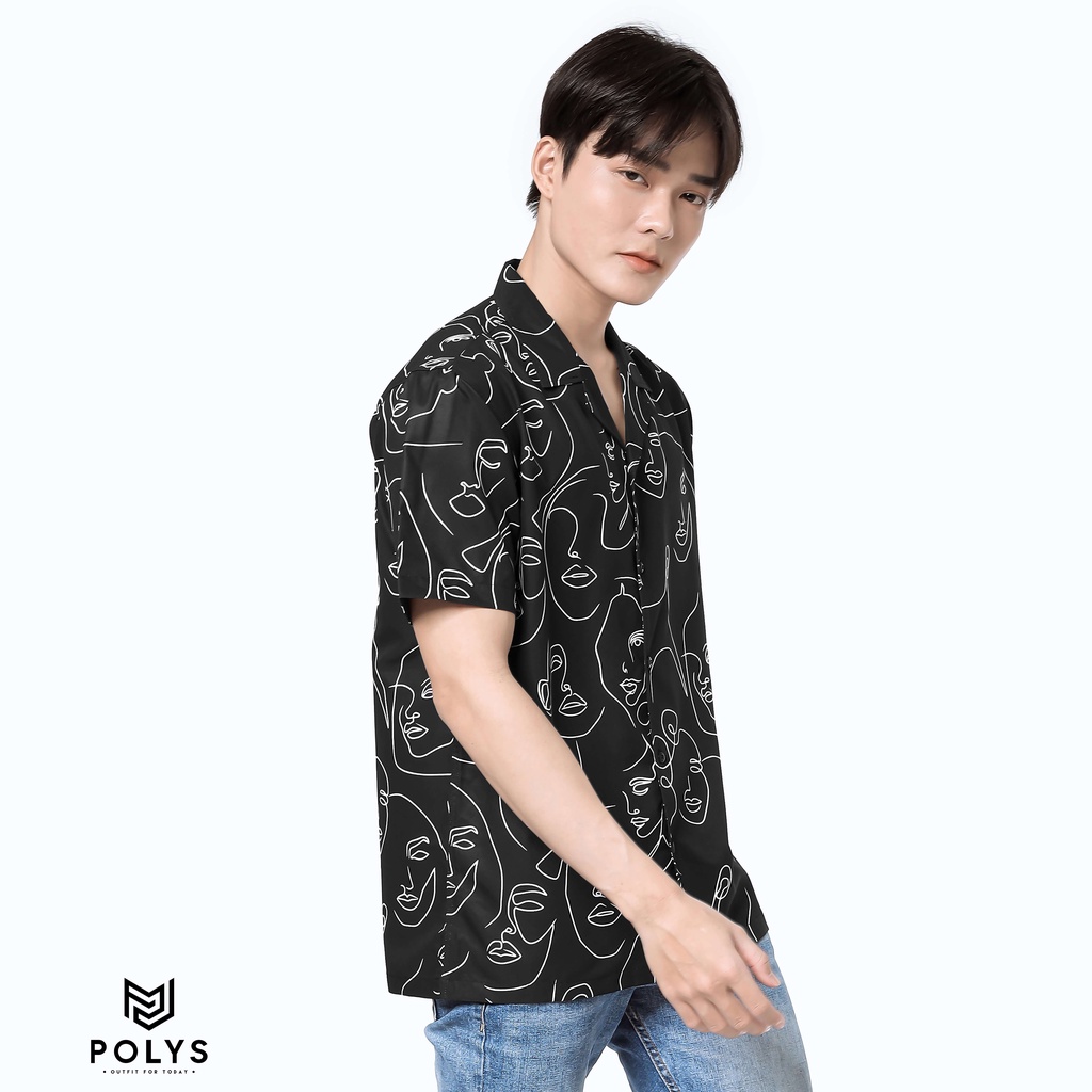 Áo sơ mi nam POLYS áo sơ mi tay ngắn họa tiết The Face | BigBuy360 - bigbuy360.vn