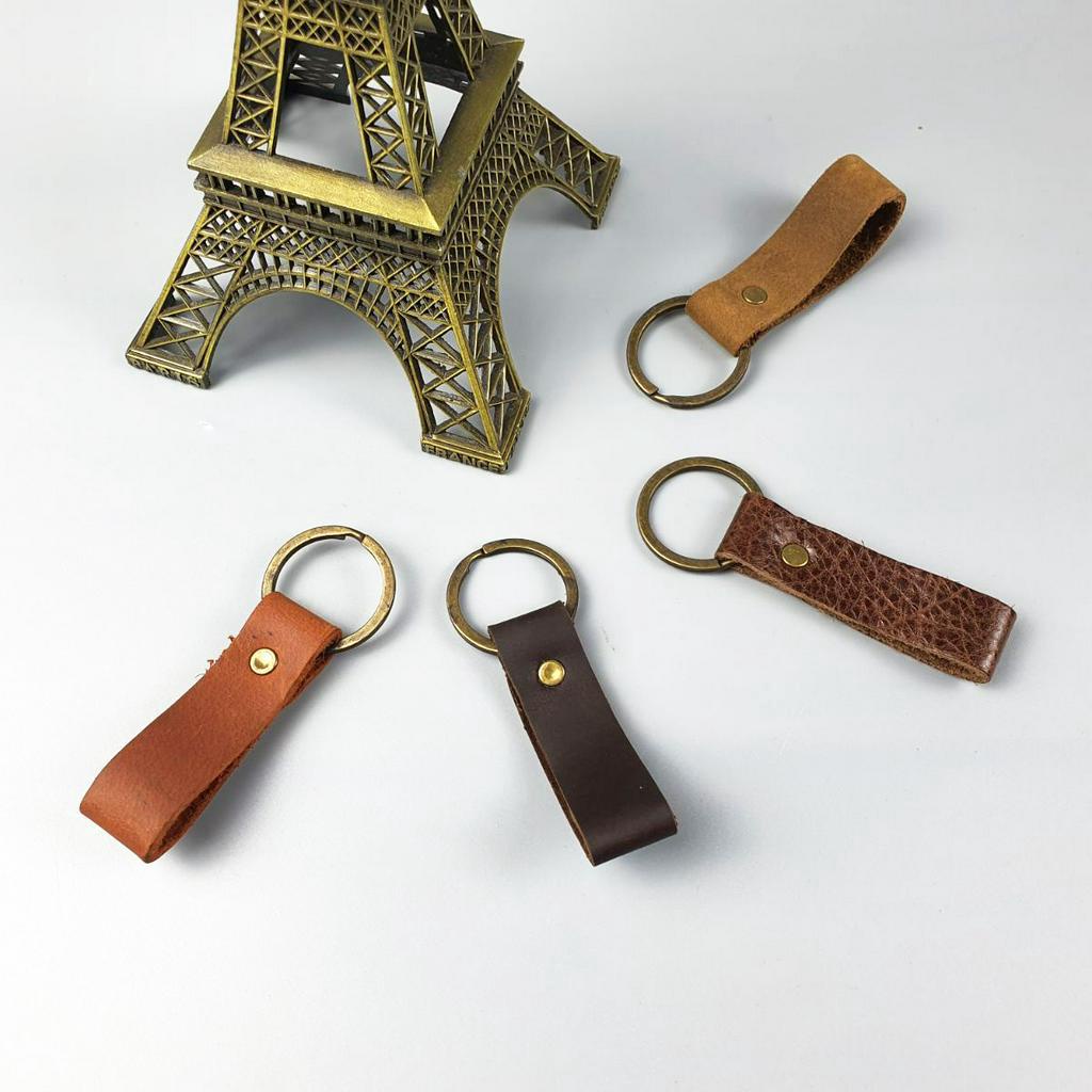 Móc Khóa Da Bò Thât HandMade LK302VB- 100% da bò thật, BH 3 năm