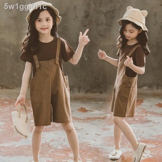 Bộ quần áo mùa hè cho bé gái, quần áo nữ cỡ lớn cho trẻ em, 7 7 8 8 11 9 12 10 13 tuổi, nữ sinh tiểu học, yếm, kiểu tây
