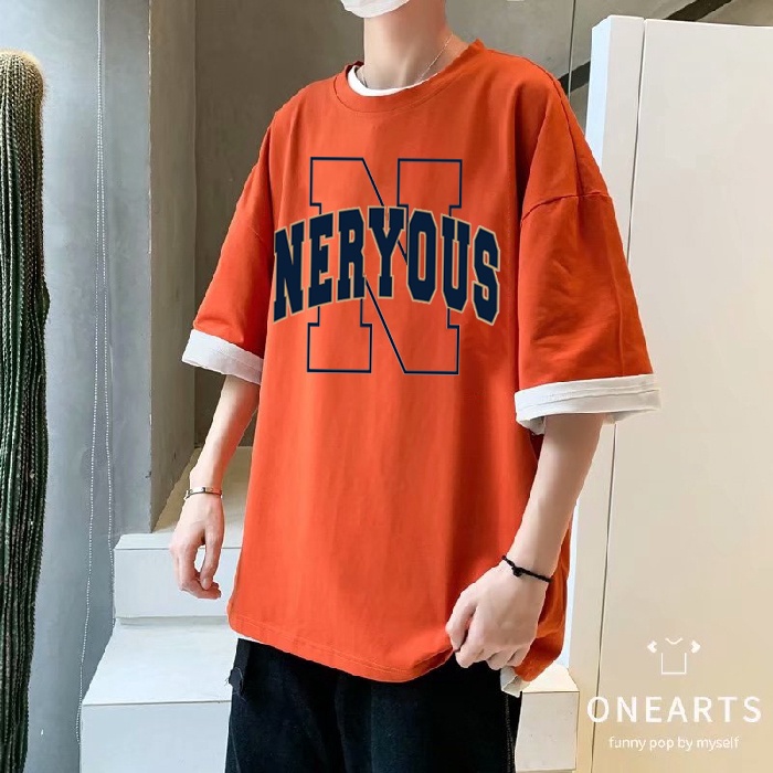 Áo phông unisex NERYOUR N, áo thun tay lỡ form rộng phong cách lizing