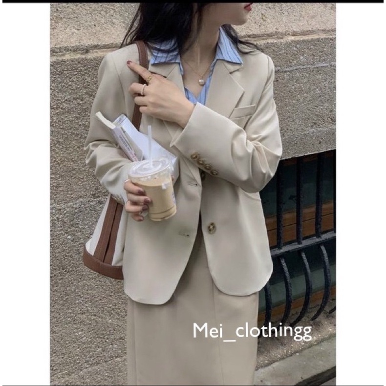 [Ảnh thật/video] Áo vest nữ dài tay 1 lớp dày dặn/ áo khoác blazer khuy tay