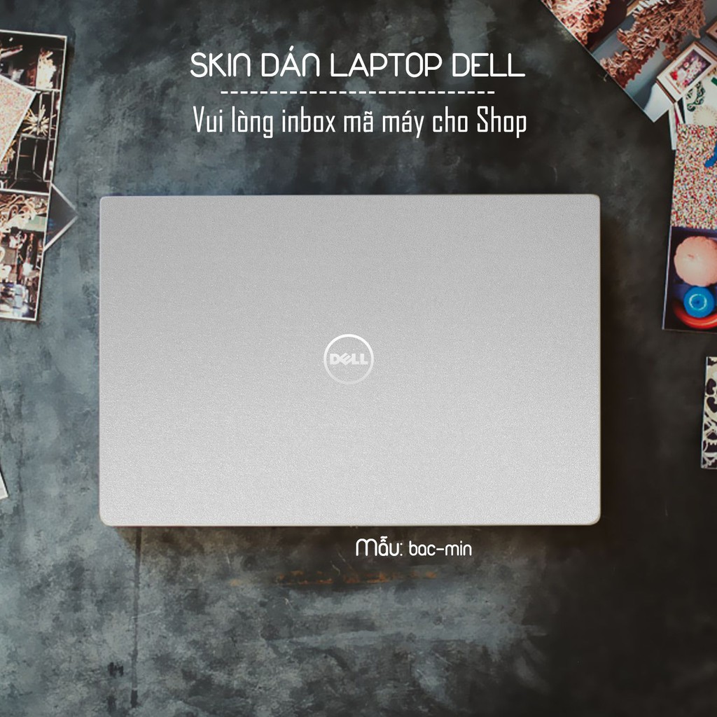 Skin dán Laptop Dell màu Chrome bạc mịn