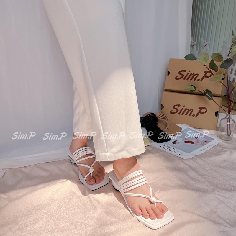 Dép nữ Sim.P cao 3cm quai dây xỏ ngón - sunny