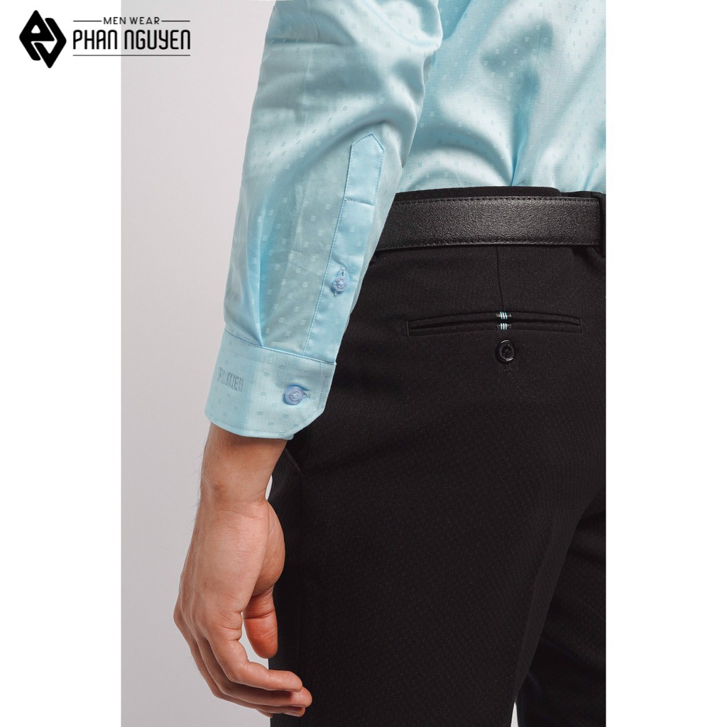 Áo sơ mi nam công sở dài tay Phan Nguyễn dáng slim fit vải cotton polyspun dáng ôm cổ bẻ, thoát ẩm vượt trội SMD.704