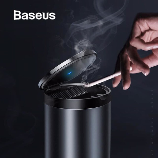 Baseus Portable Car Ashtray LED Light Cigarette Smoke-Hộp gạt tàn thuốc, giứ mùi thuốc làm sạch trên xe hơi