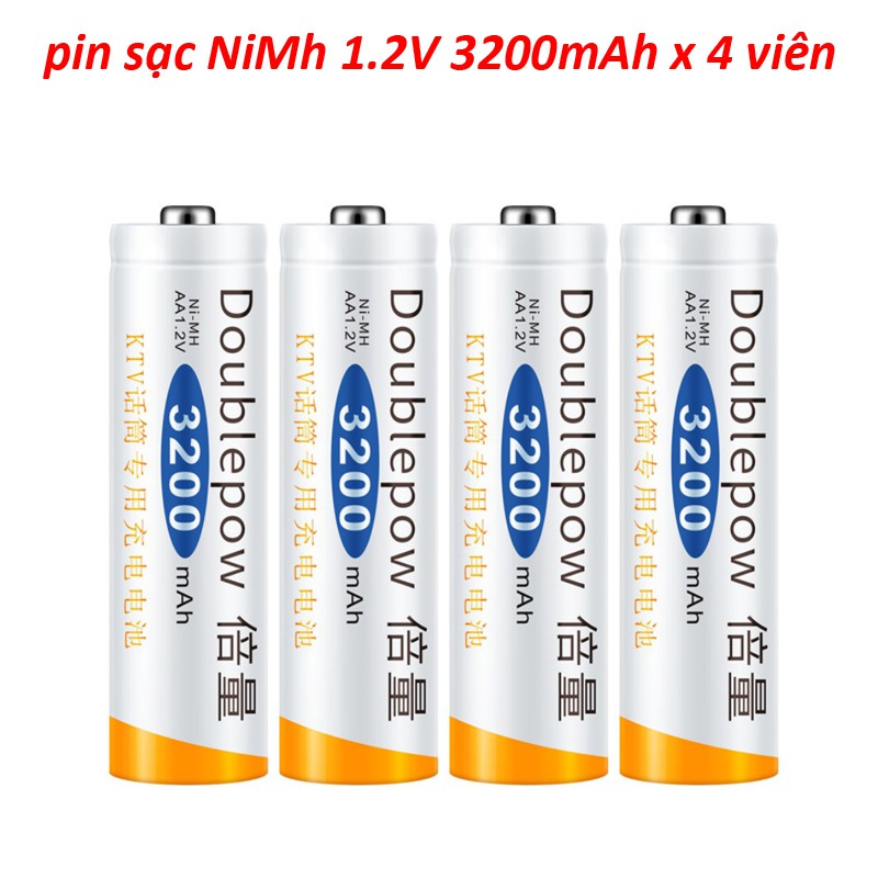 Pin Sạc Ni-Mh 1.2V AA  3000mAh/3200mAh Doublepow 2A Cam Kết Dung Lượng Thật Dùng Cho Đồ Chơi Micro Karaoke Hát Nhạc