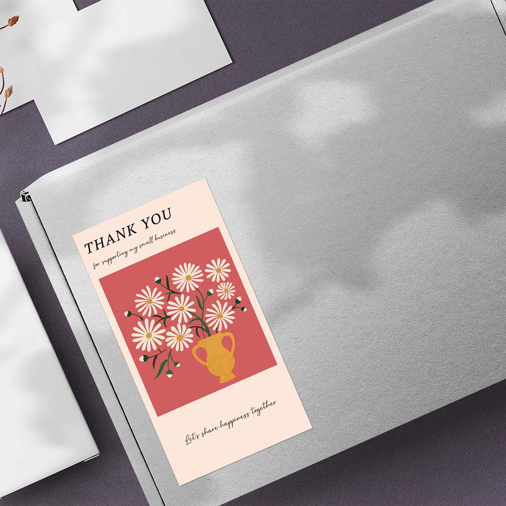 Set 50 Miếng Dán Chữ Thank You Trang Trí Túi Bánh 5*10cm