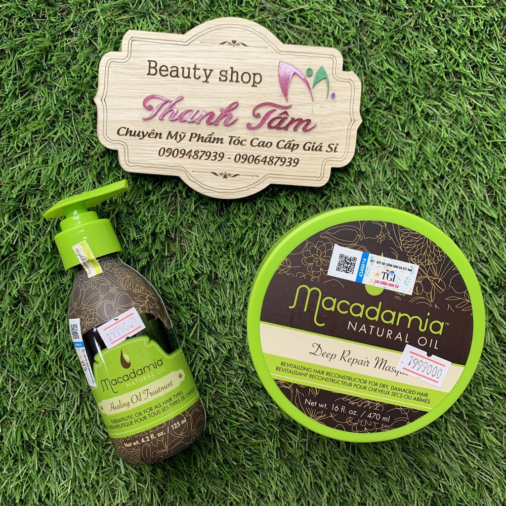 Combo tinh dầu Macadamia 100ml + Hấp Macadamia 470ml