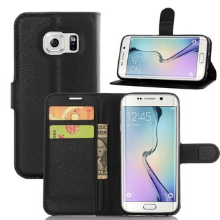 Bao da Litchi Samsung S6 Edge / S6 Edge Plus / S7 Edge (Đen, nâu)