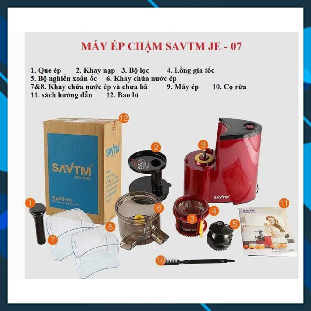 Máy ép trái cây tốc độ chậm SAVTM (Bảo hành 6 tháng động cơ)