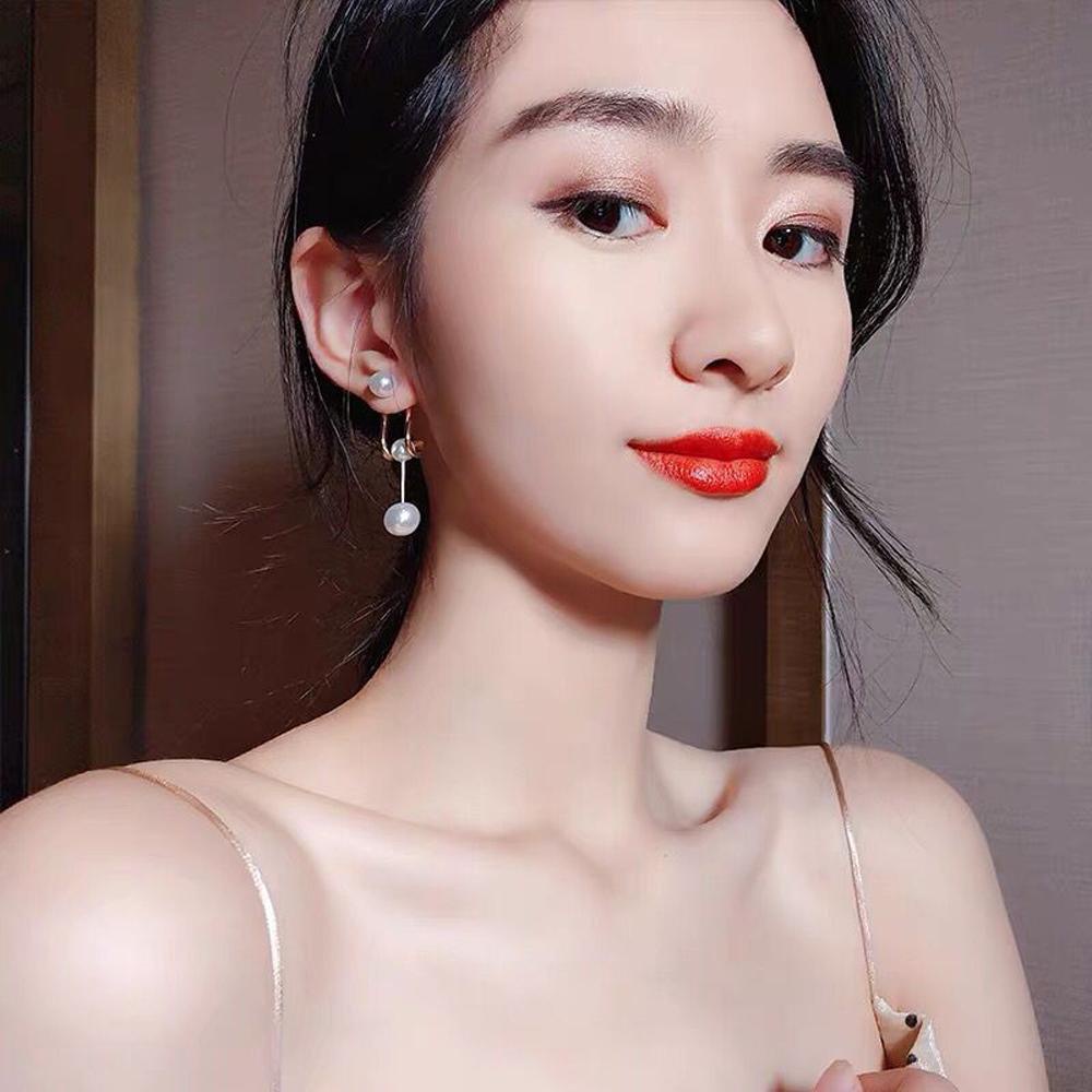 Khuyên Tai Lủng Lẳng Mặt Hình Học Treo Sau Lưng Tinh Tế Hợp Thời Trang Cho