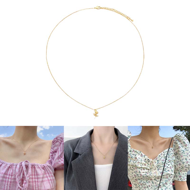Vòng cổ Hoa Hồng Đơn Giản Xinh Xắn Dành Cho Nữ