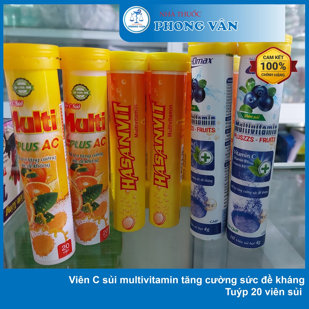 Tuýp 20 viên C sủi multivitamin tăng sức đề kháng các mẫu
