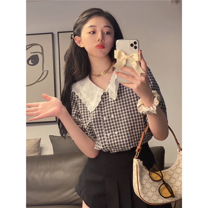 Áo Kiểu Tay Phồng Ngắn Thời Trang Mùa Hè Phong Cách Pháp Xinh Xắn Cho Nữ