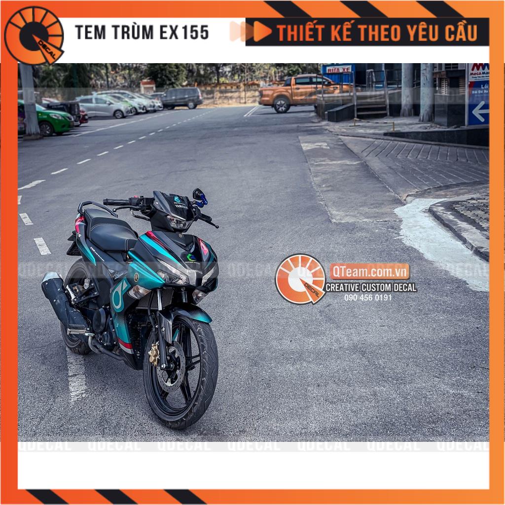 Tem trùm Exciter155 decal 3 lớp Thiết kế Petronas đỏ xanh đen theo yêu cầu