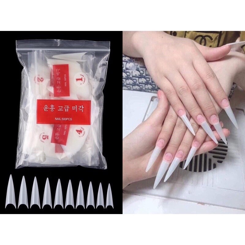 Móng nối Hàn Quốc phom nhọn dài