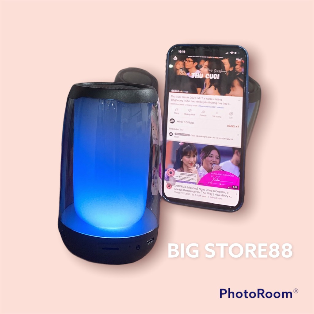 ☘️FREESHIP☘️ Loa Bluetooth PLUSE4 MI, Âm Thanh Cực Đỉnh, Cảm Biến Theo Âm Nhạc