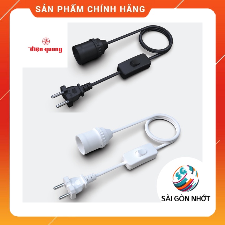 Chuôi đèn liền công tắc Điện Quang ĐQ LH E27 dây dài 3m, 5m, 10m - CHÍNH HÃNG