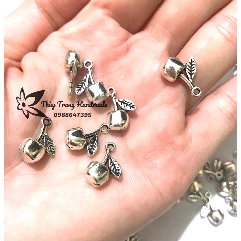 Charm trái cherry trang trí vòng tay, trang sức handmade