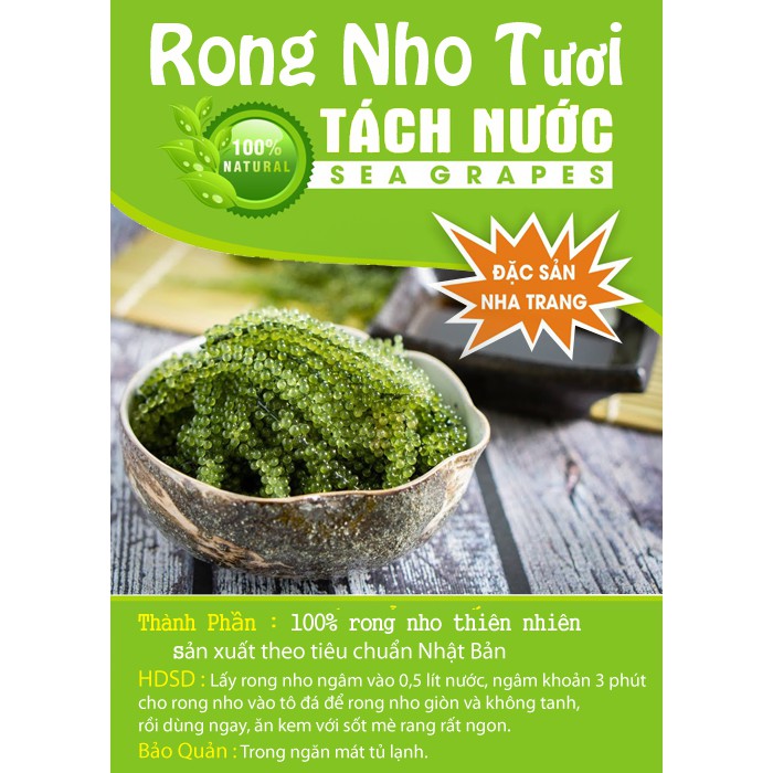 105g Rong Nho Tách Nước Nở ra 315g tươi(3 gói)