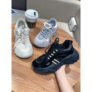 Giày thể thao nữ độn đế gồ sau phản quang SPORT