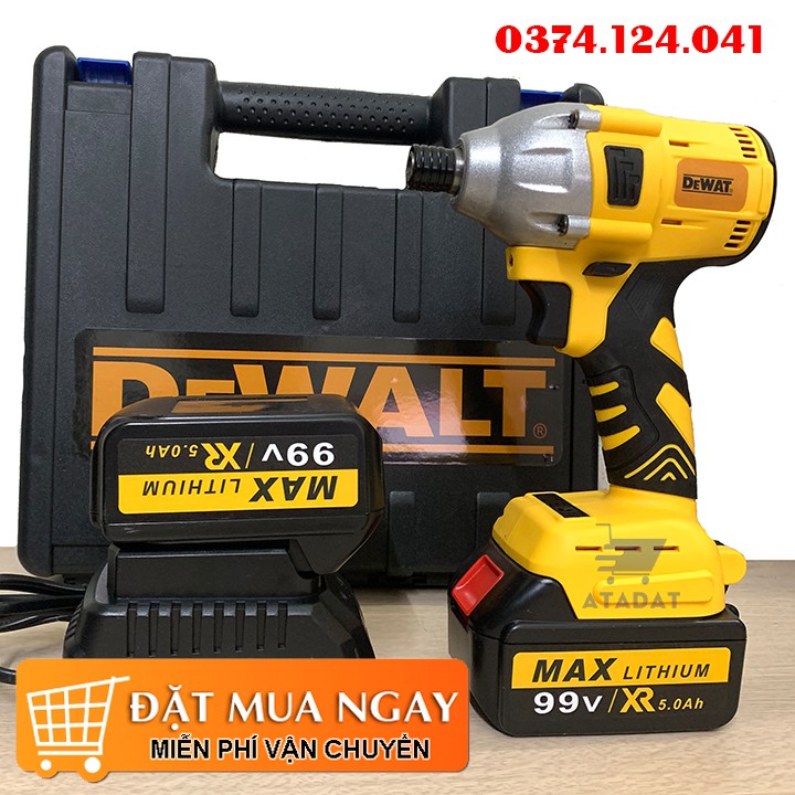 Máy Bắt Vít Dùng pin DEWALT 99V, Máy Khoan Pin 100% Đồng - Pin 10 Cell, Đảo chiều, Máy vặn vít