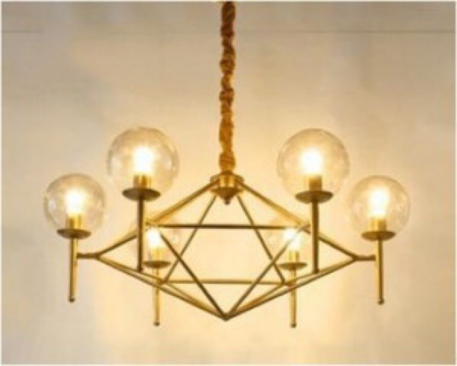 Đèn thả thủ tinh 6 bóng cao cấp