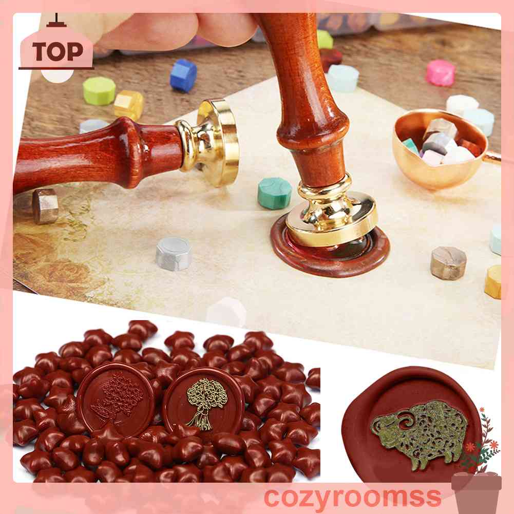 100 Hạt Sáp Niêm Phong Bì Thư Hình Ngôi Sao