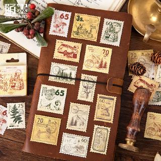 Bộ 45 hình dán trang trí sổ tay phong cách vintage