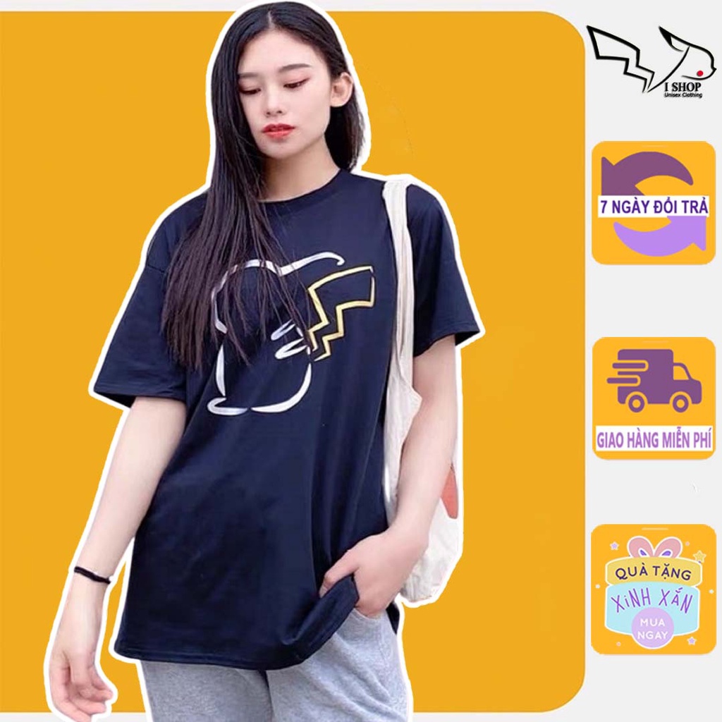 Áo thun nam nữ, Áo Thun PIKACHU from Rộng Tay lỡ Unisex, chất vải thun cotton co dãn