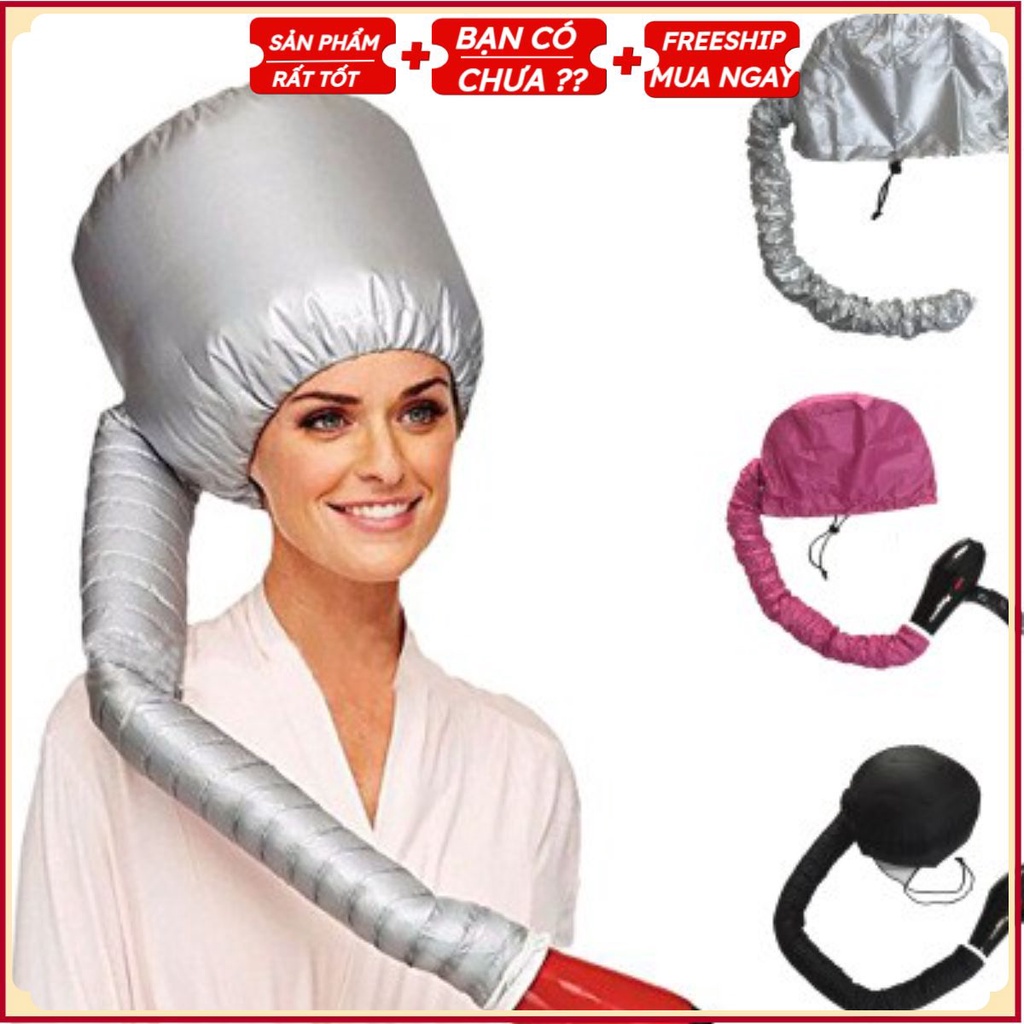 Mũ hấp tóc dùng máy sấy nóng an toàn tại nhà