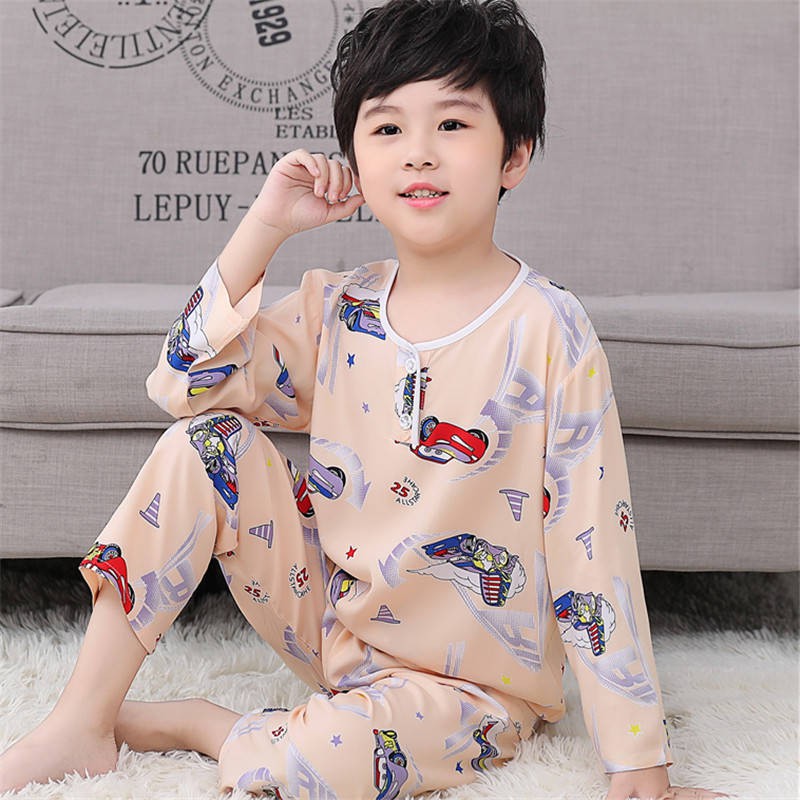 Bộ Đồ Ngủ Tay Dài Vải Cotton Thời Trang Mùa Xuân Cho Bé