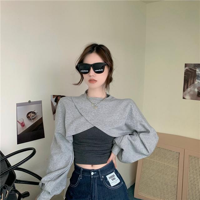 Áo sweater dáng ngắn thời trang xuân thu