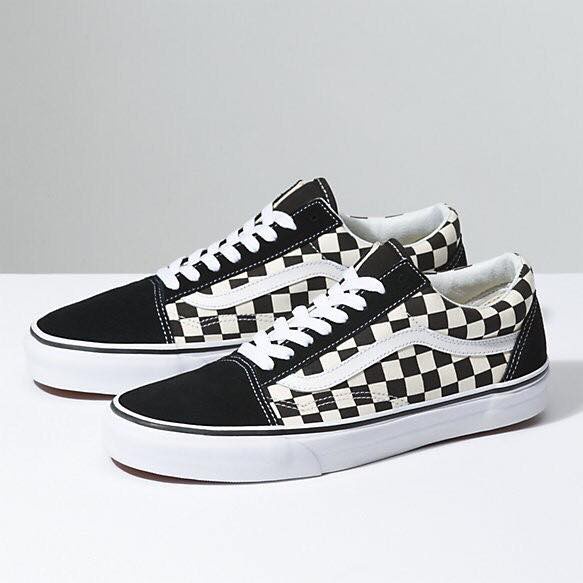 Giày thể thao nam nữ vans old skool caro đen trắng , Giày Vans caro kẻ đen trắng vans mới