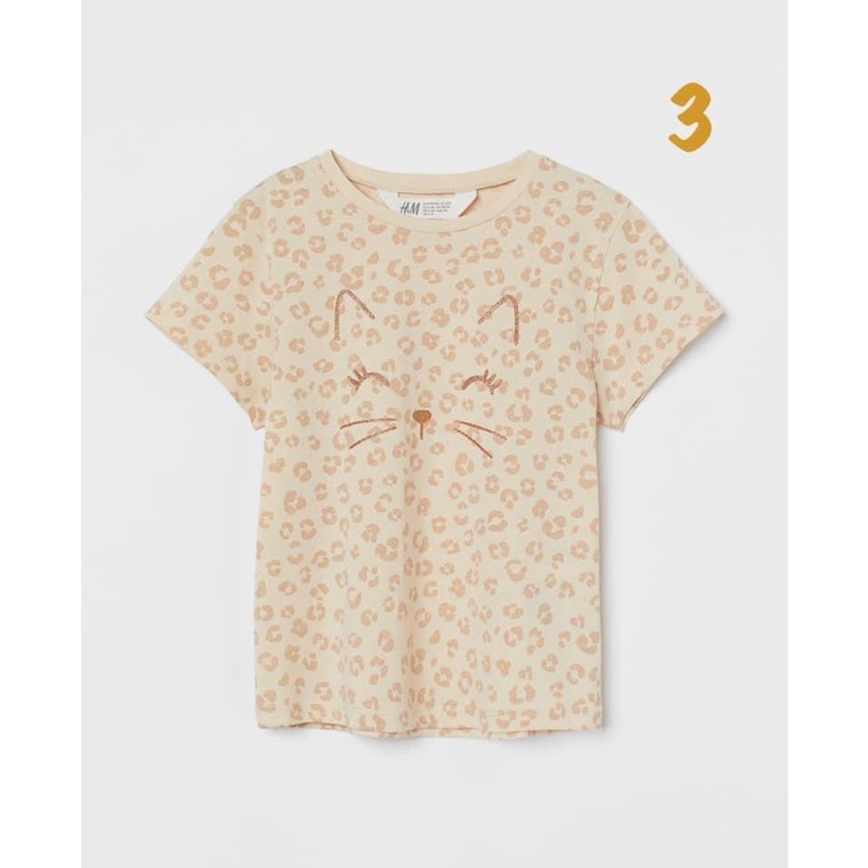 áo thun bé gái xuất dư h.&amp;m cotton oganic 3 màu siêu xinh Shushibaby