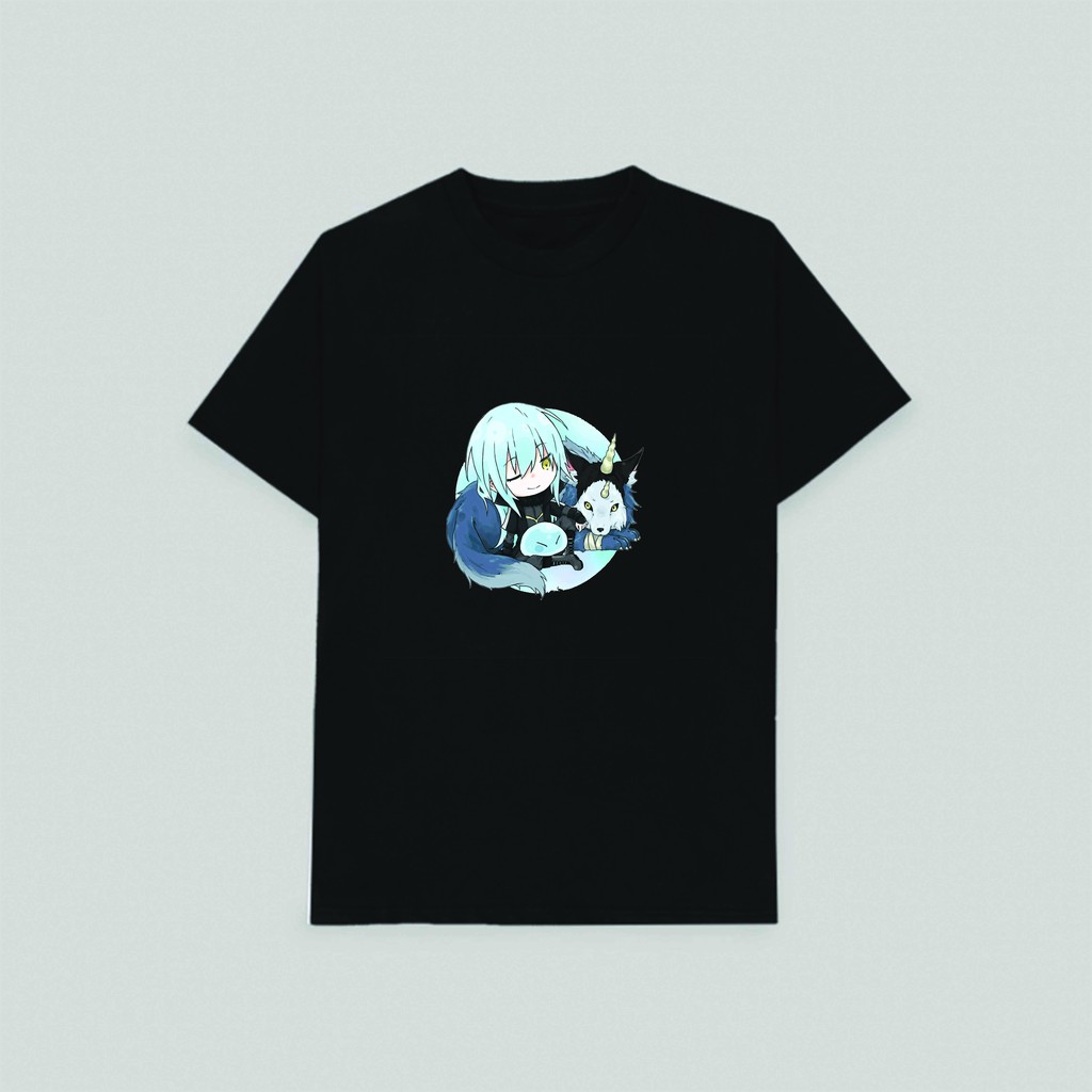 Áo thun phông đen in hình Tensei-shitara Slime datta Ken Chuyển Sinh Thành Slime chibi anime thời trang nam nữ