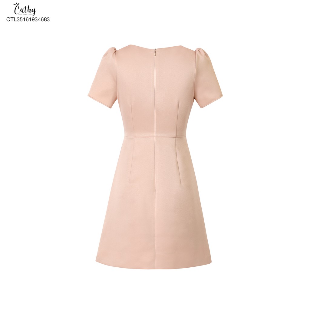 Đầm chữ A Cathy Clans 2 túi đứng đính 1 nút kiểu - nude | BigBuy360 - bigbuy360.vn