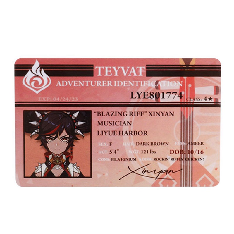 Thẻ Hình Nhân Vật Anime Id Pvc