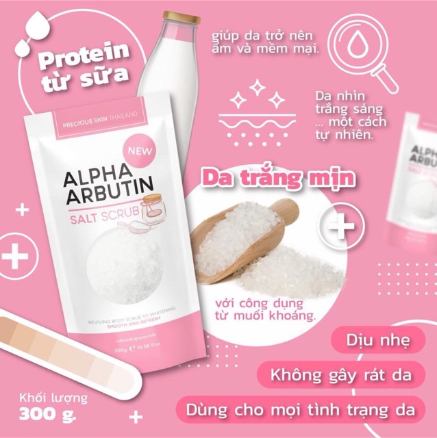 Muối tắm tẩy tế bào chết Alpha Arbutin thái lan