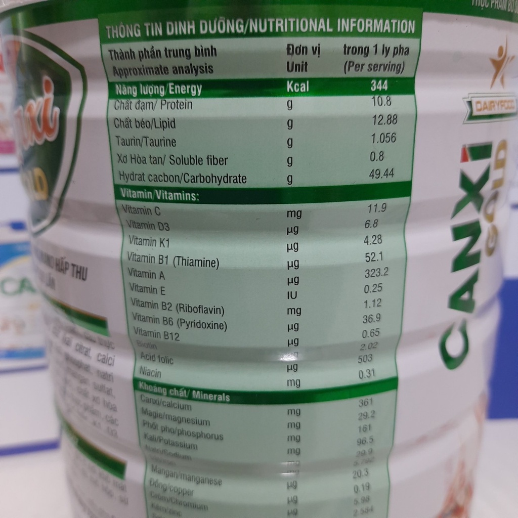 Sữa DairyFood Canxi ngừa loãng xương hộp 900g