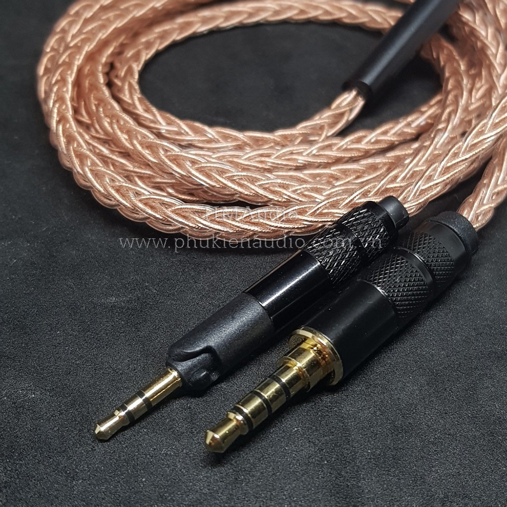 Dây tai nghe đồng OFC 1.0mm tết 8 - Sennheiser HD598/ HD560s