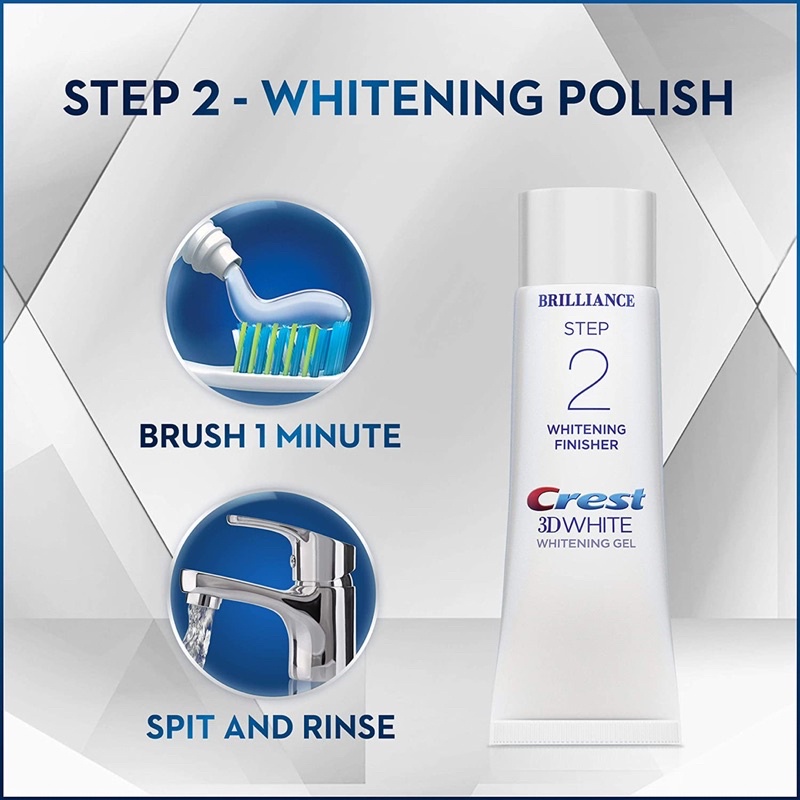 Bộ Đôi Kem Đánh Răng Trắng Sáng Crest 3D White Brilliance Daily Whitening 2 Step Treatment Toothpaste