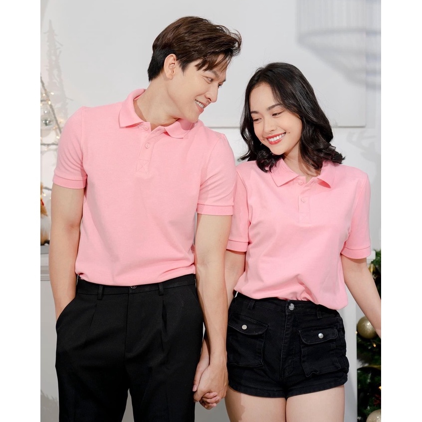 Áo Thun Polo Nam Cổ Bẻ Basic Màu Hồng Phấn Vải Cotton Cá Xấu Thương Hiệu Mr Twins