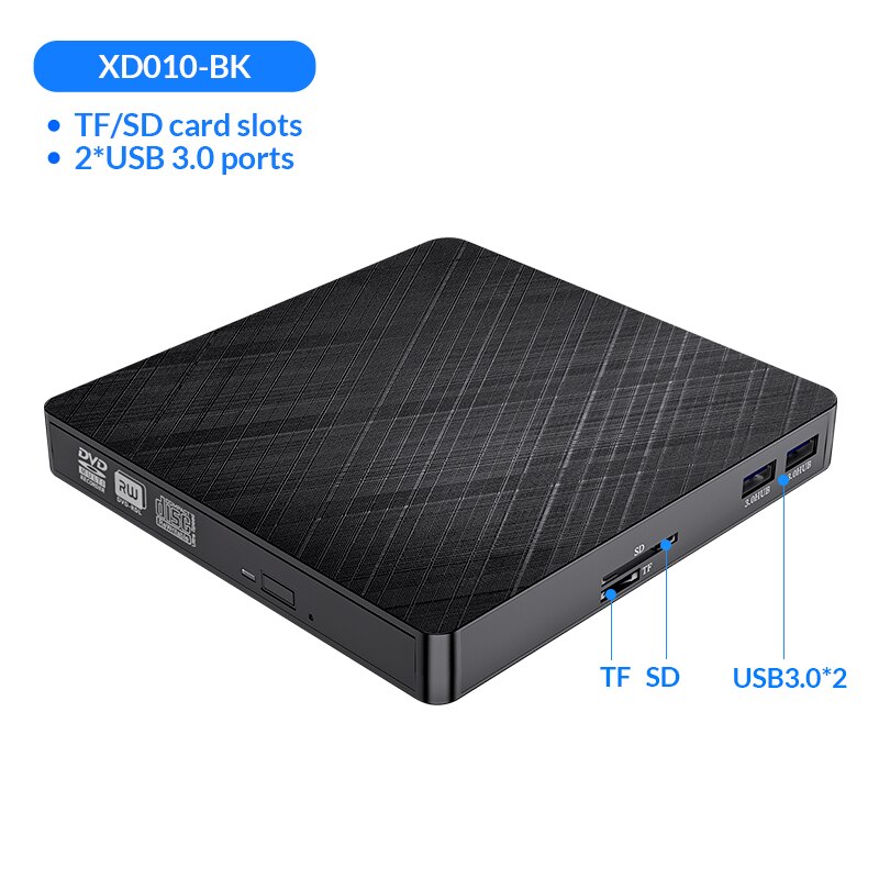 Ổ Đĩa Quang Dvd-rw Orico Xd008-bk / Xd010-bk Cổng Usb 3.0 Type C Hỗ Trợ Thẻ Nhớ Sd / Tf Cho Macbook Windows Xd008