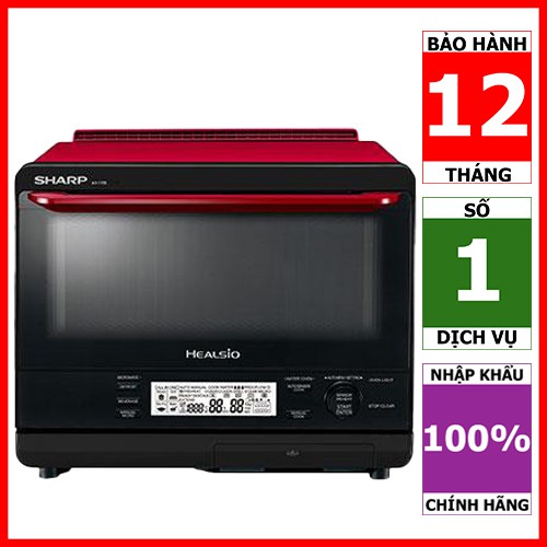 AX-1700VN-R | Lò vi sóng Sharp Helsio hơi nước siêu nhiệt 31 lít (Hàng chính hãng)