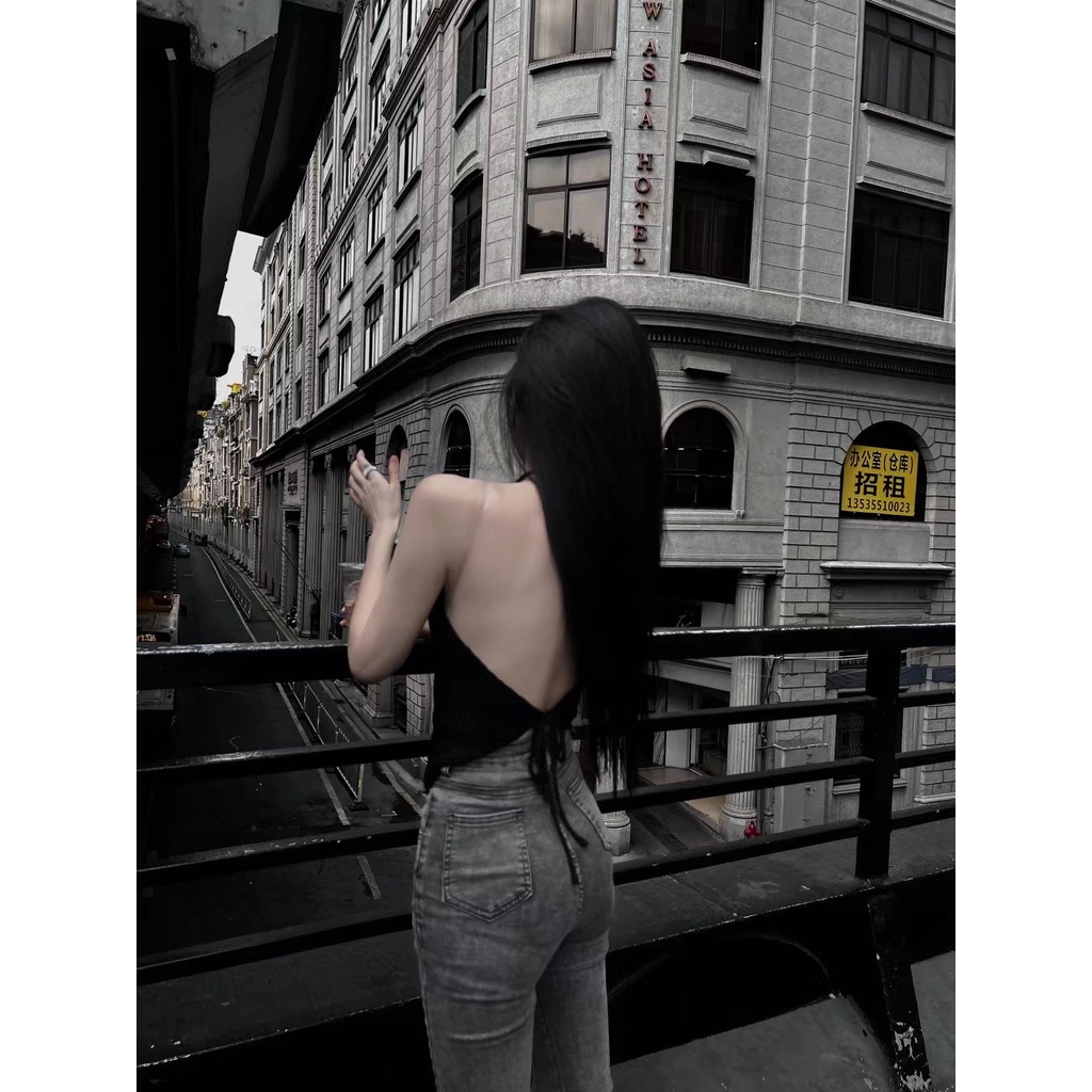 Áo Hai Dây Dệt Kim Phong Cách Hàn Quốc Gợi Cảm Thời Trang Mùa Hè Hàng Mới Dành Cho Bạn Nữ