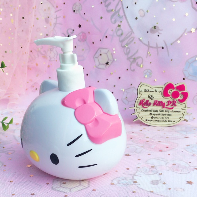 Bình chiết dung dịch dầu gội, sữa tắm 3D Hello Kitty