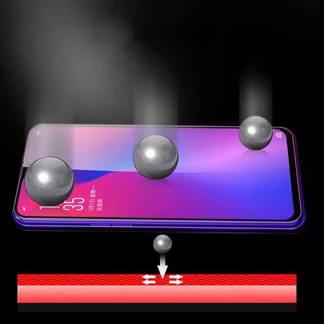 Cường lực Oppo F9 tím chống tia UV hại mắt ( tặng keo mép giấy lấy bụi )