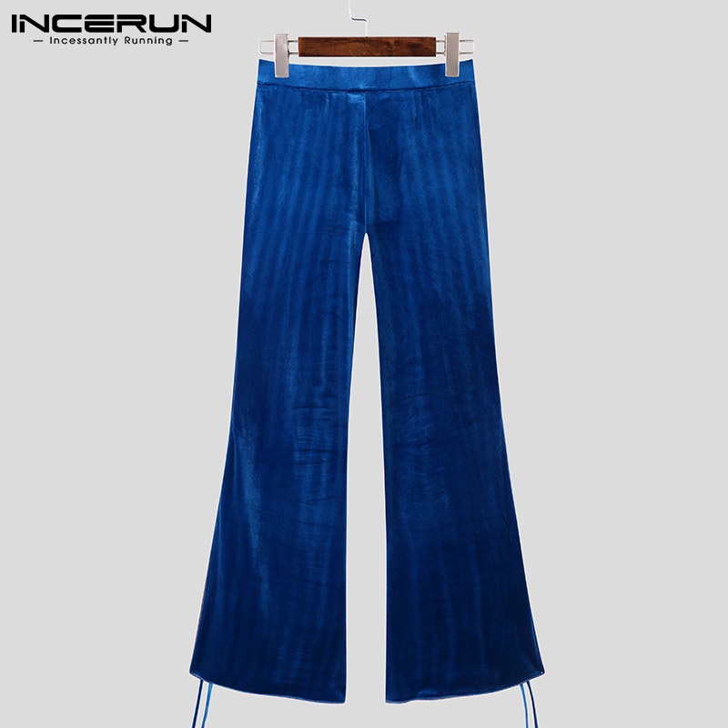 Quần dài INCERUN ống rộng xẻ tà màu trơn thời trang cá tính cho nam